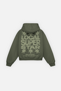 Local Super Star Hoodie Green Forest — Espalda