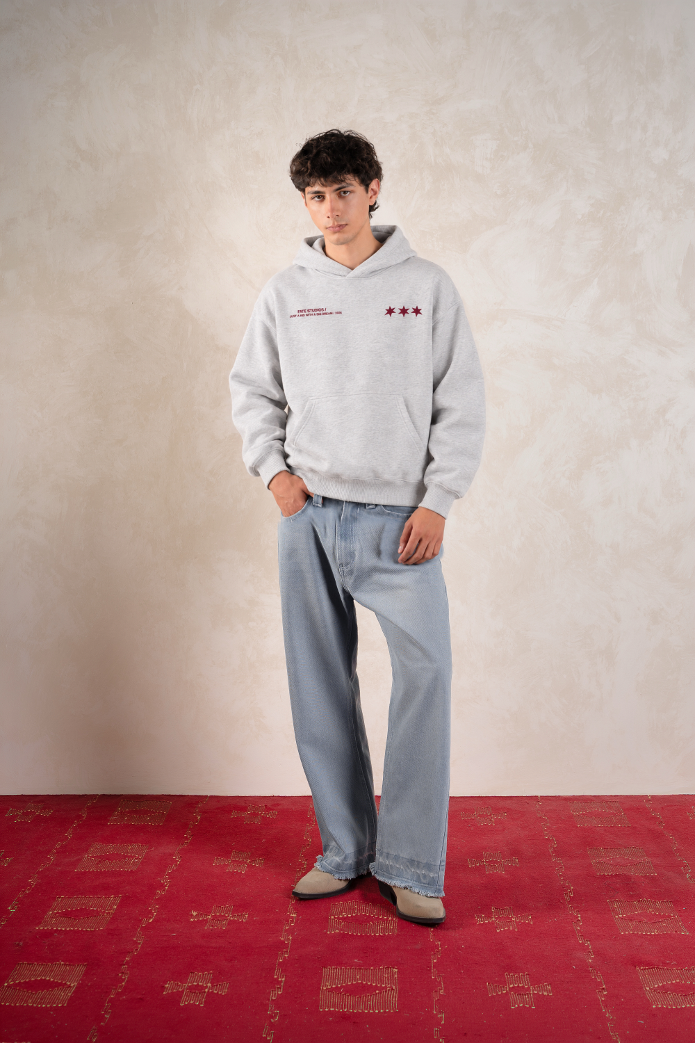 Local Super Star Hoodie Jasper Grey — Modelo frente