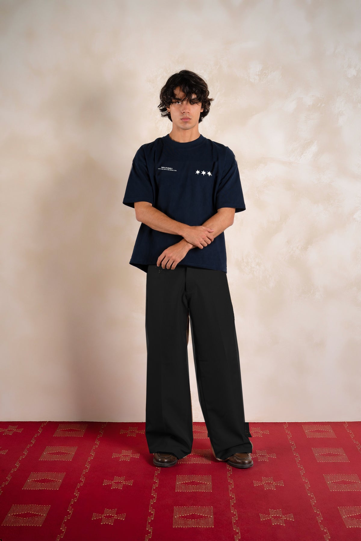 Local Super Star Tee Navy Blue — Editorial FATE · Frente · Lookbook 2026-09-21