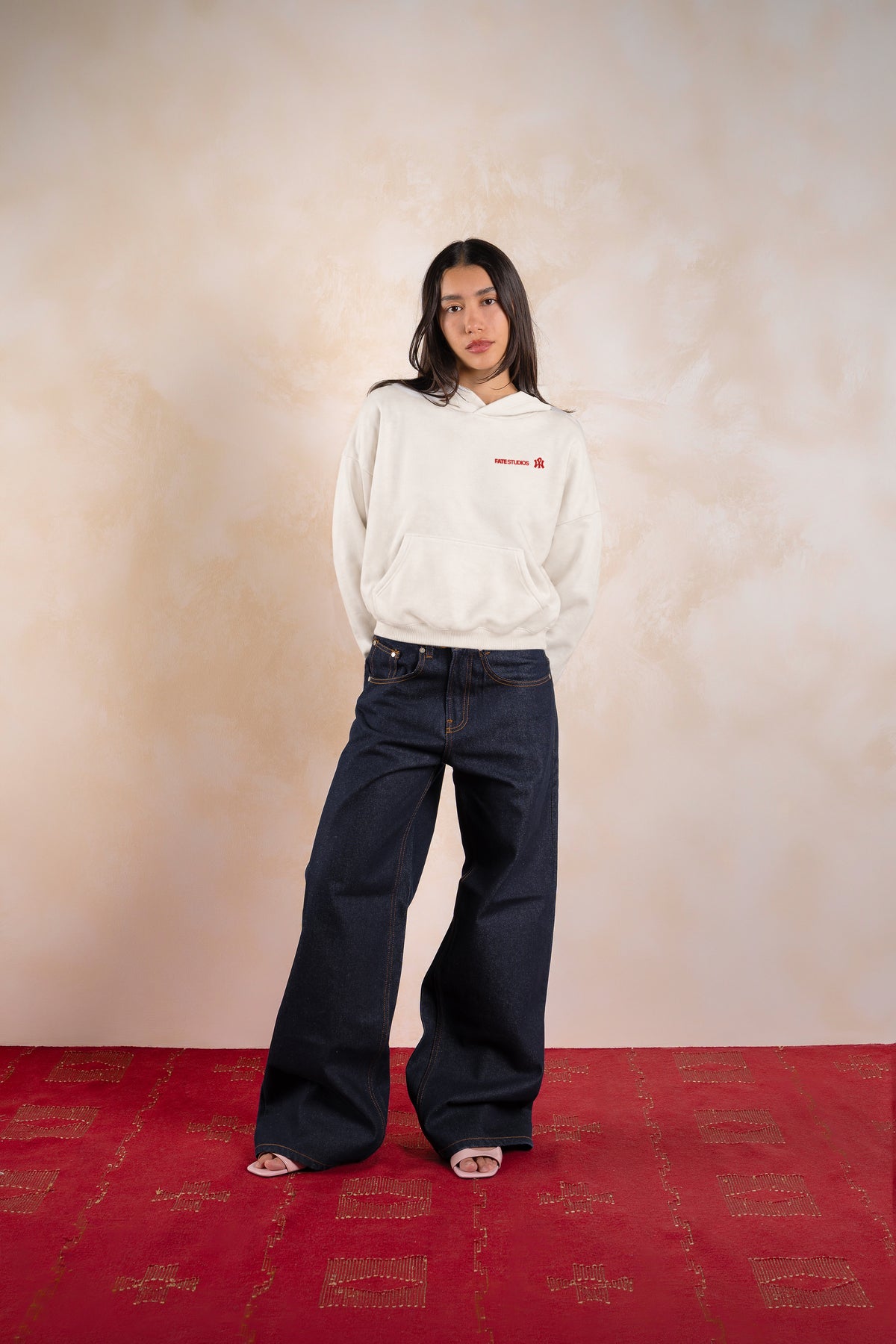 Not A Porn Star Hoodie Ivory — Editorial frontal