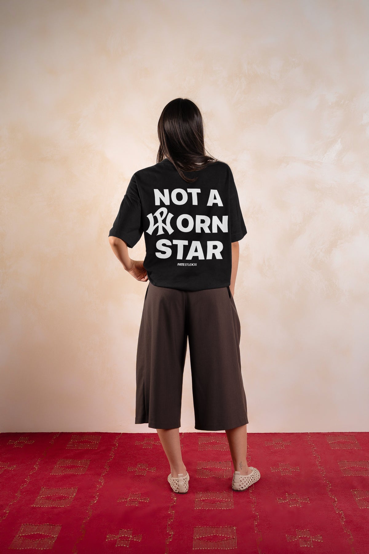 Not A Porn Star Tee Black — Editorial trasera