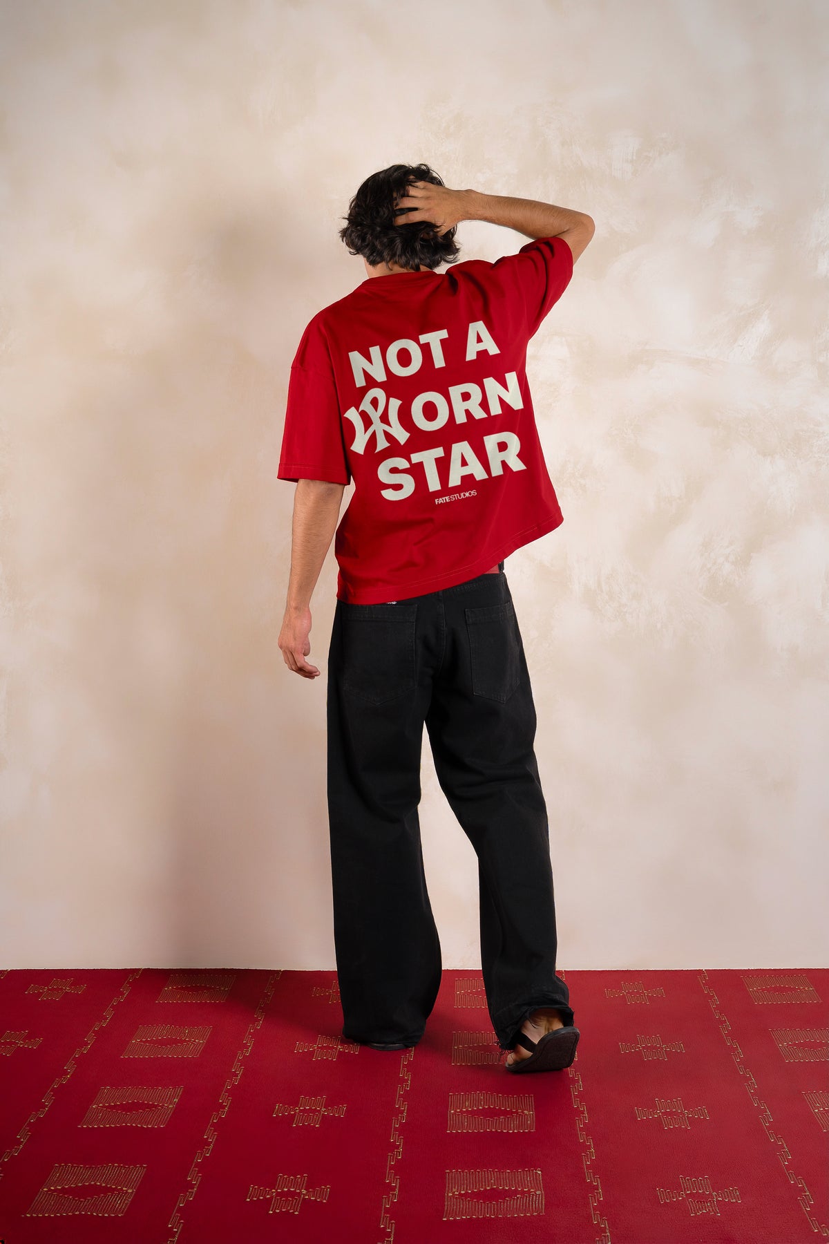 Not A Porn Star Tee Red — Editorial trasera