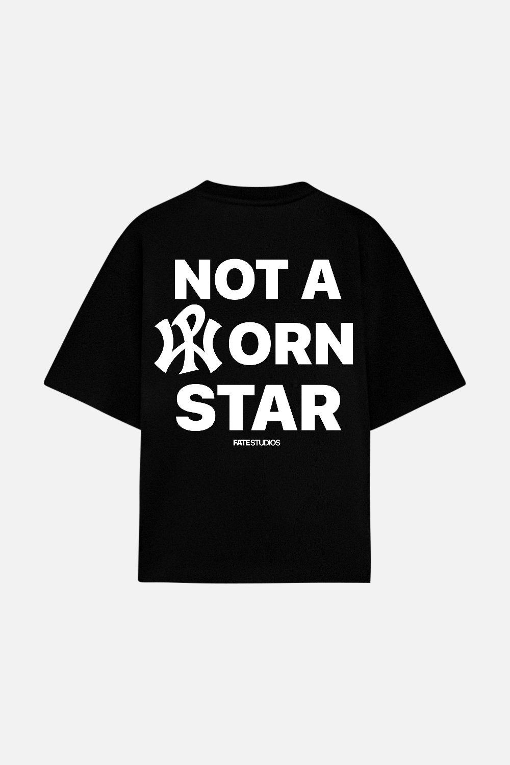 Not A Porn Star Tee Black — Back mockup