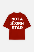 Not A Porn Star Tee Red — Back mockup
