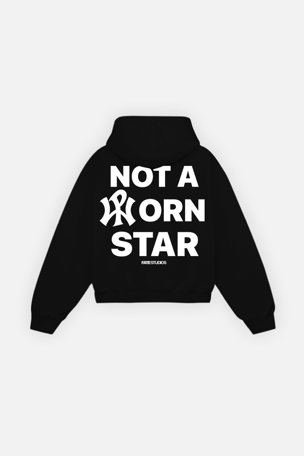 Not A Porn Star Zip Hoodie Vantablack — Back mockup