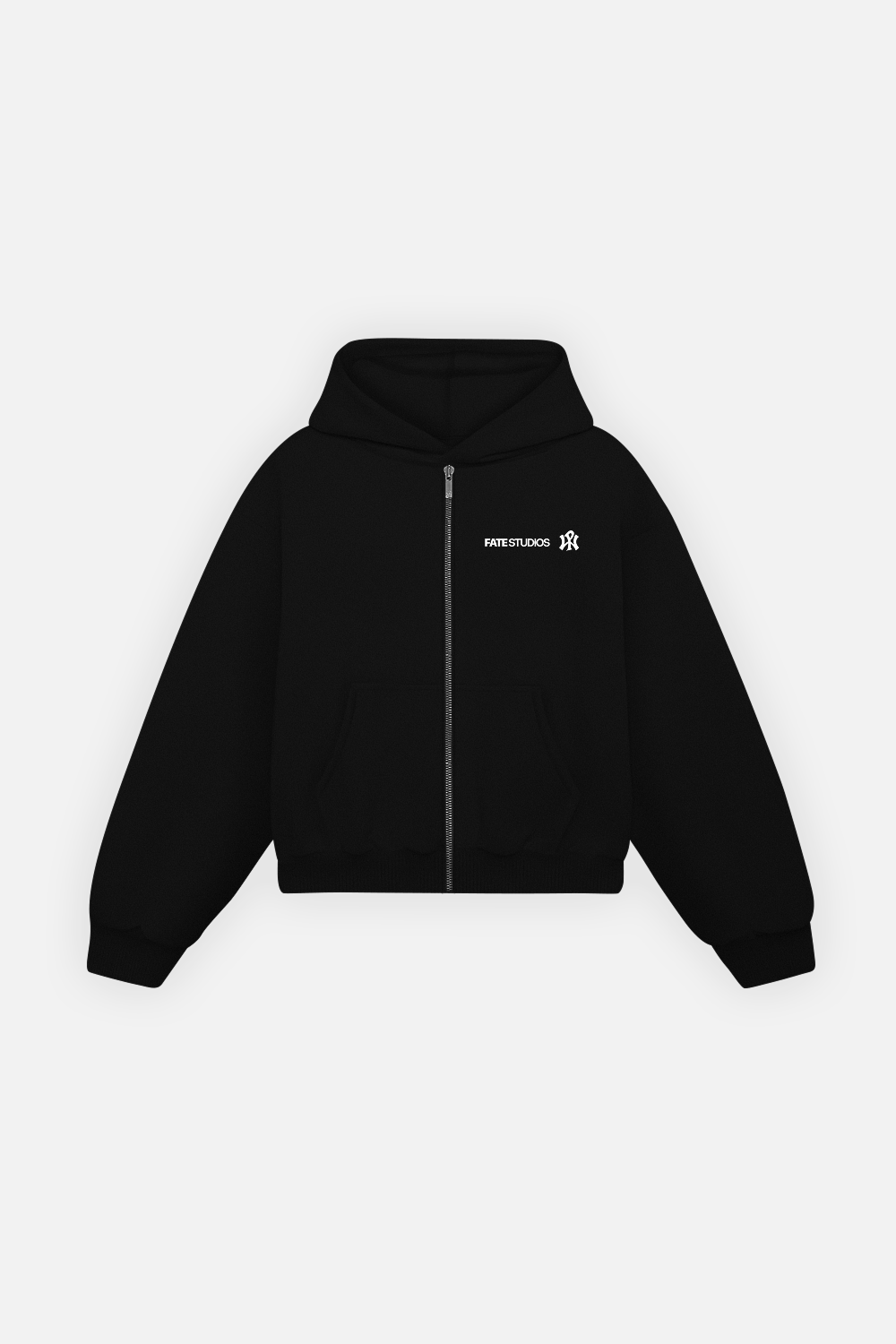 Not A Porn Star Zip Hoodie Vantablack — Front mockup