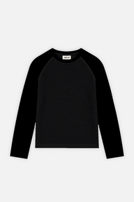 Raglan Longsleeve Oxford w/ Black