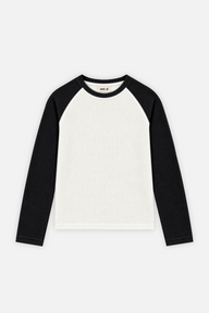Raglan Longsleeve Ivory w/ Black