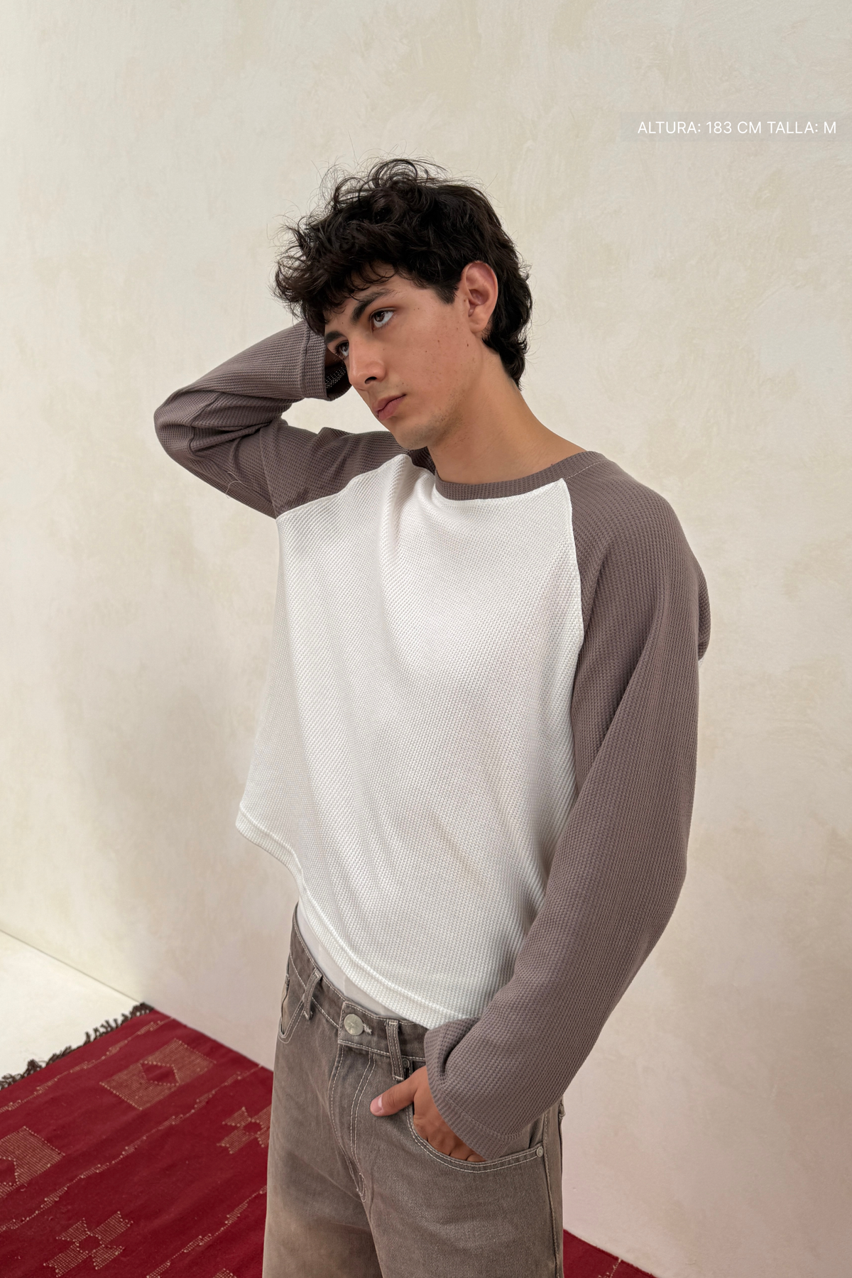Raglan Longsleeve Ivory w/ Grey — foto 8